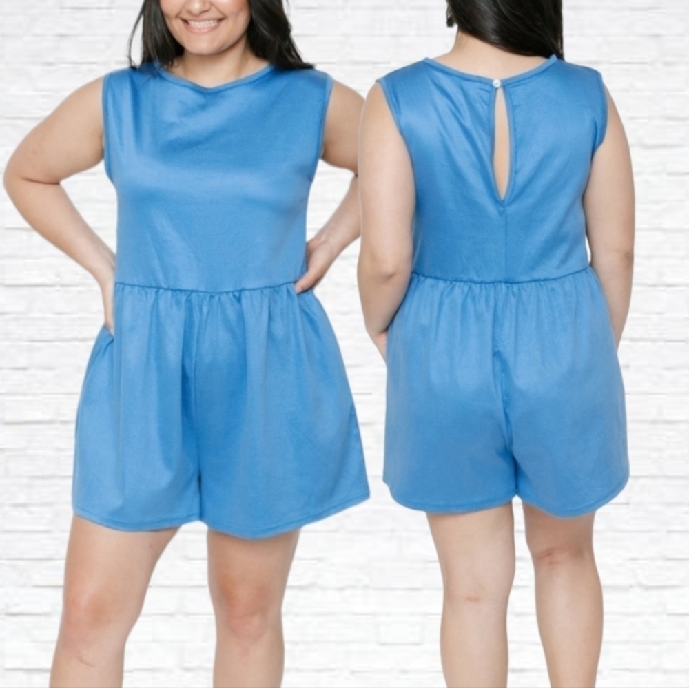 Smash + Tess Bubbly Blue Universal Shorty Romper Size S NWOT